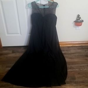 Floor length black dress